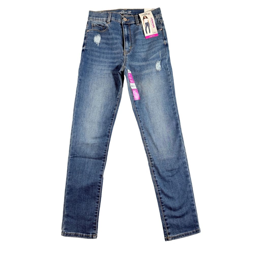 Jordache Girls High Rise Skinny Jeans Medenz Blue Size 14 Slim Stretch NWT